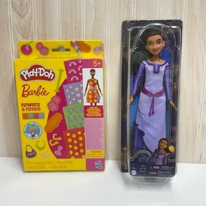 Barbie Play‑Doh Flowers & Florals Playset with Purple Disney Wish Asha Doll